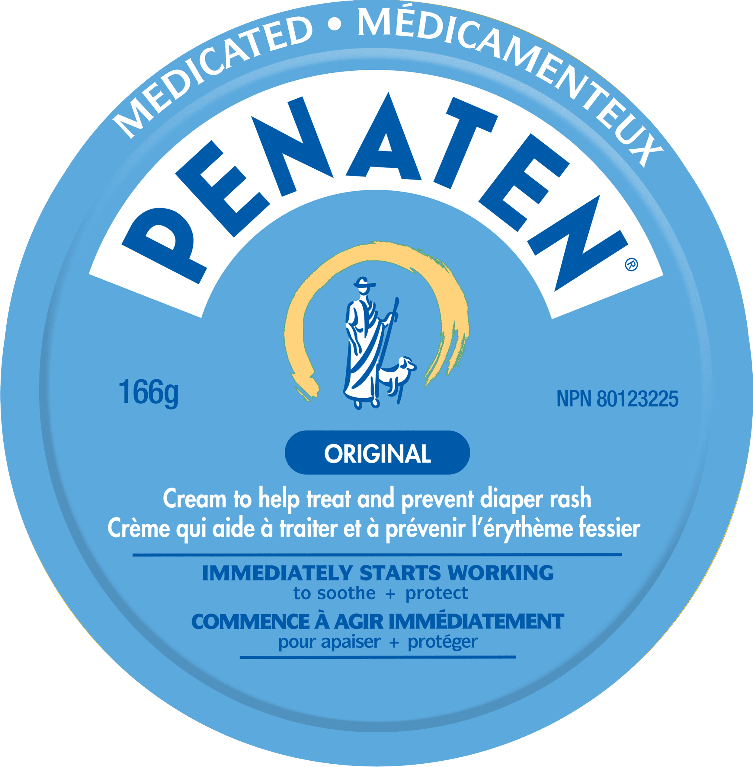 Front shot of PENATEN® Original Medicated Diaper Rash Cream Product, 166g